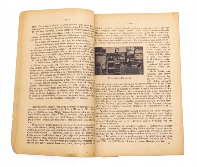 STARA KSIĄŻKA KALENDARZ ŚW. PIOTRA KLAWERA 1936, KROSNO 1935