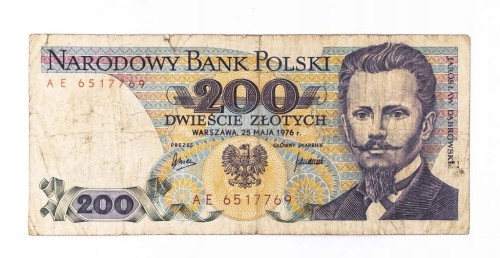 Polska, PRL (1944-1989), 200 ZŁOTYCH 25.05.1976, seria AE