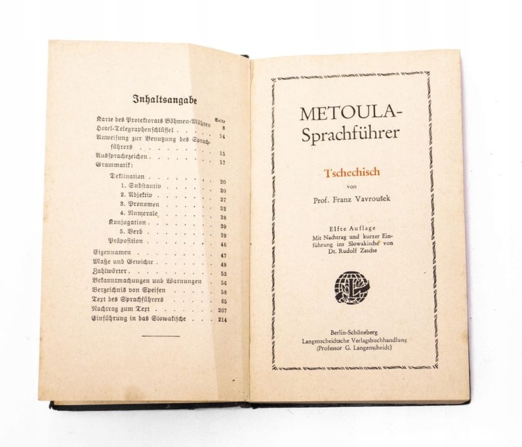 STARA KSIĄŻKA NIEMIECKA METOULA SPRACHFUHRER 1914