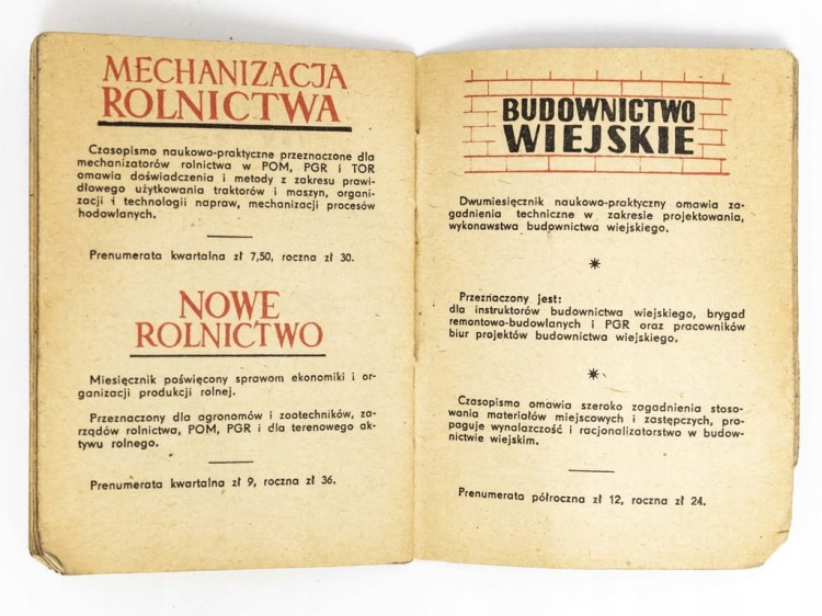 STARY KALENDARZ KIESZONKOWY RUCHU PROPAGUJĄCY CZYTELNICTWO NA WSI 1955 PRL
