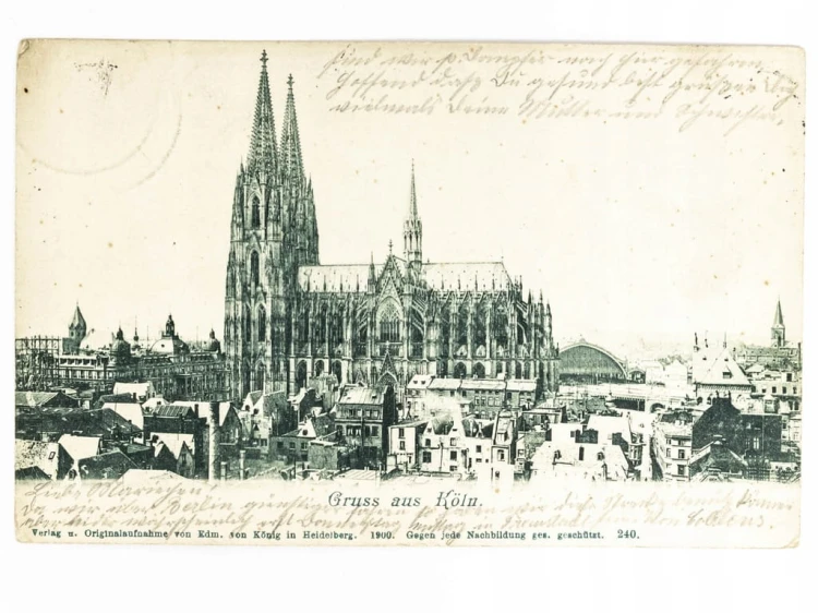 KOLONIA - PANORAMA Z KATEDRĄ GOTYCKĄ NIEMCY / WSCHOWA 1902