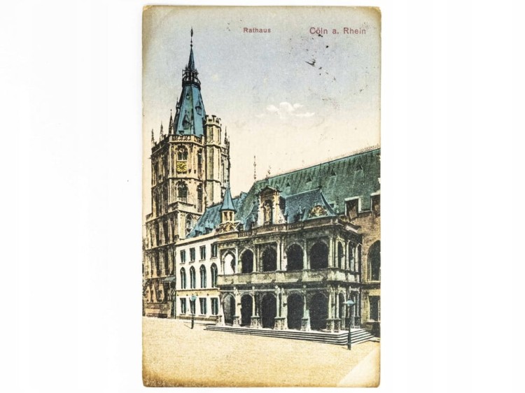 KOLONIA NAD RENEM - BUDYNEK RATUSZA NIEMCY / WSCHOWA 1923