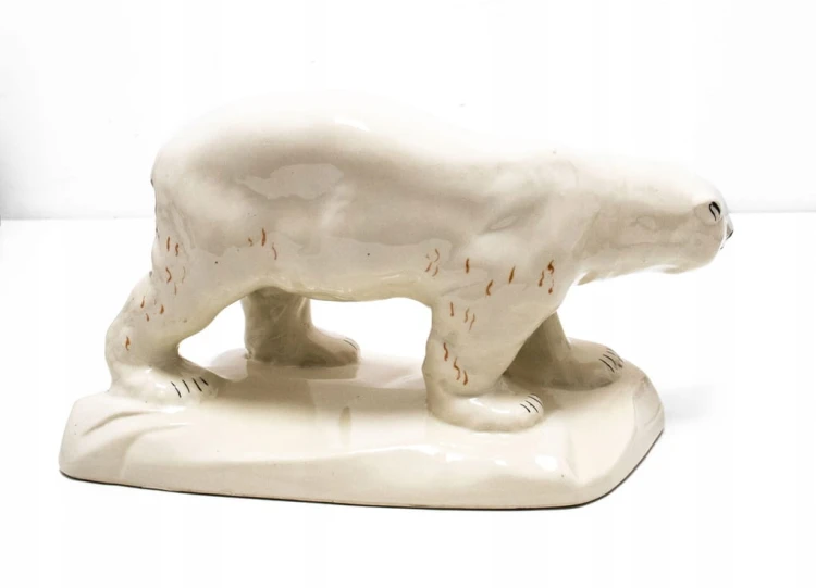 STARA PORCELANOWA FIGURKA - NIEDŹWIEDŹ POLARNY, CHODZIEŻ