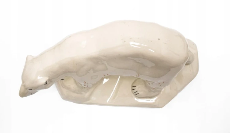 STARA PORCELANOWA FIGURKA - NIEDŹWIEDŹ POLARNY, CHODZIEŻ