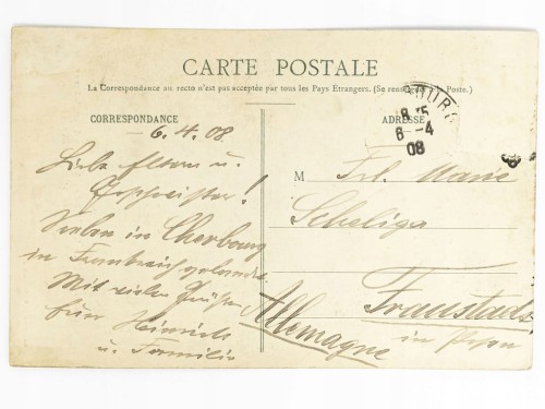 CHERBOURG - HOTEL DE L'AIGLE ET D'ANGLETERRE FRANCJA / WSCHOWA 1908