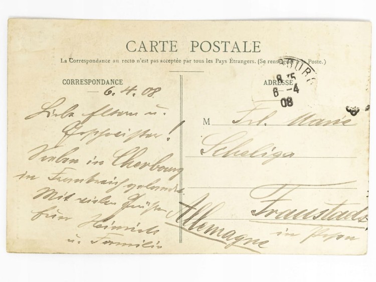 CHERBOURG - HOTEL DE L'AIGLE ET D'ANGLETERRE FRANCJA / WSCHOWA 1908