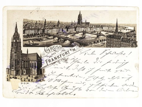 FRANKFURT NAD MENEM - PANORAMA I KATEDRA CESARSKA NIEMCY / KŁODZKO 1892