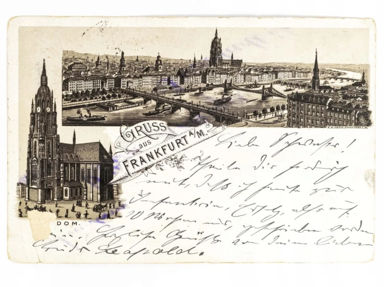 FRANKFURT NAD MENEM - PANORAMA I KATEDRA CESARSKA NIEMCY / KŁODZKO 1892