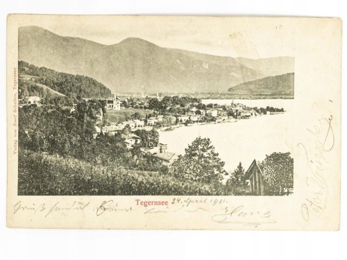 TEGERNSEE - PANORAMA Z JEZIOREM NIEMCY / WSCHOWA 1901
