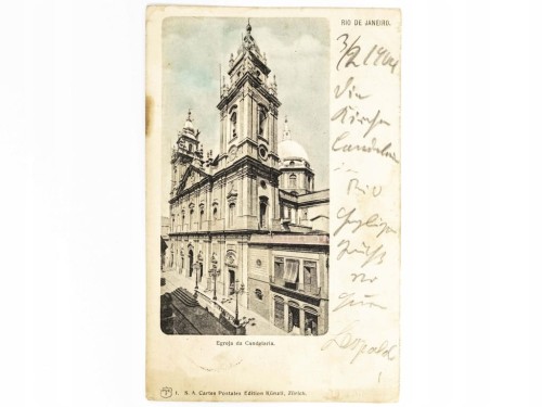 RIO DE JANEIRO - ZABYTKOWY KOŚCIÓŁ CANDELARIA BRAZYLIA / WSCHOWA 1905