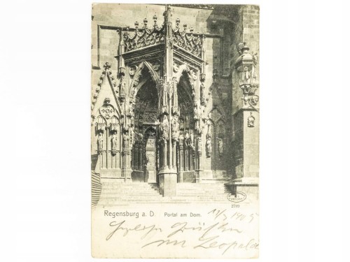 RATYZBONA (REGENSBURG) - WEJŚCIE DO KATEDRY ŚW PIOTRA NIEMCY / WSCHOWA 1905
