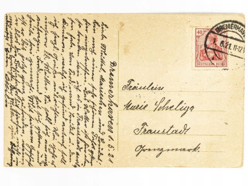 BREMERHAVEN - PORT ŻAGLOWY, W TLE "WIELKI KOŚCIÓŁ" NIEMCY / WSCHOWA 1921