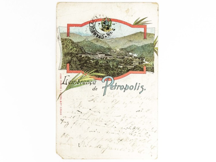 PETRÓPOLIS, RIO DE JANEIRO - PANORAMA Z PAŁACEM BRAZYLIA / WSCHOWA 1898