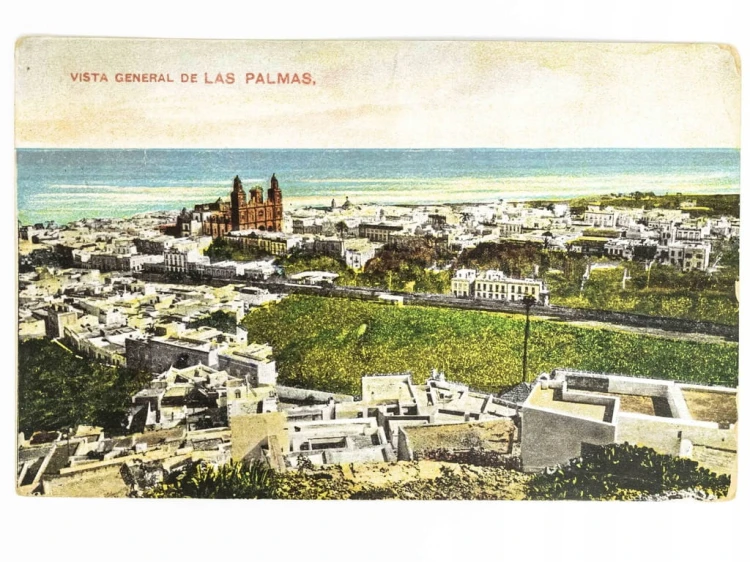 LAS PALMAS, WYSPY KANARYJSKIE - PANORAMA Z KATEDRĄ HISZPANIA / WSCHOWA 1910