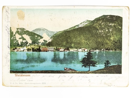 WALCHENSEE - PANORAMA Z JEZIOREM NIEMCY / NYSA POCZ. XX W.