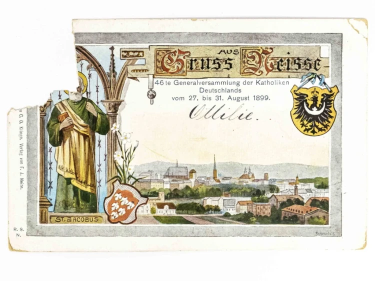 NYSA - PANORAMA MIASTA 46. ZGROMADZENIE KATOLIKÓW ZABÓR PRUSKI WSCHOWA 1899
