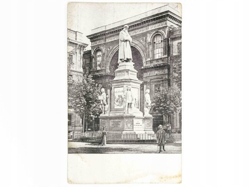 MEDIOLAN - POMNIK LEONARDA DA VINCI WŁOCHY / WSCHOWA 1914