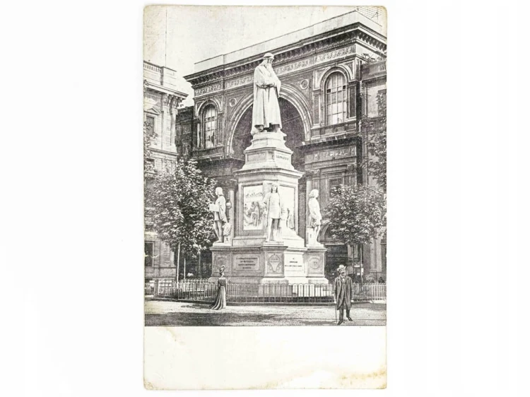MEDIOLAN - POMNIK LEONARDA DA VINCI WŁOCHY / WSCHOWA 1914