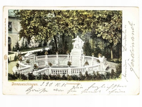 DONAUESCHINGEN - ŹRÓDŁO DUNAJU DONAUQUELLE NIEMCY / WSCHOWA 1901