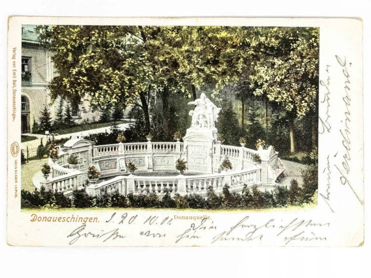 DONAUESCHINGEN - ŹRÓDŁO DUNAJU DONAUQUELLE NIEMCY / WSCHOWA 1901