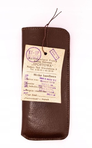 STARY FUTERAŁ NA OKULARY BRANŻA SKÓRZANA SPORTOWA, POZNAŃ 1973