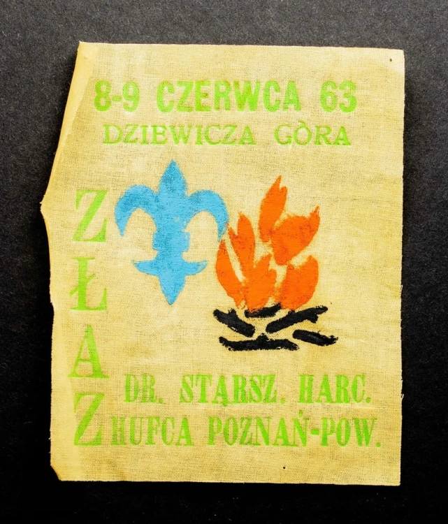 STARA NASZYWKA HARCERSKA ZŁAZ HUFCA POZNAŃ, DZIEWICZA GÓRA 1963