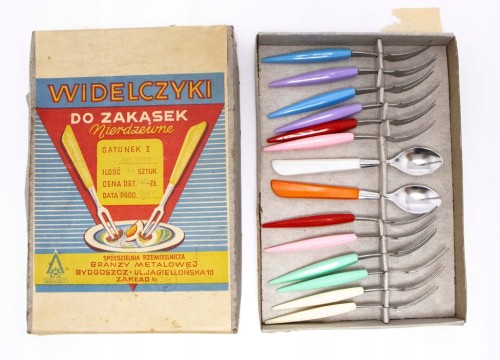 ZESTAW STARYCH WIDELCZYKÓW DO ZAKĄSEK, GOSMET BYDGOSZCZ PRL