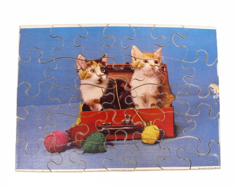 STARE PUZZLE DREWNIANE KOTKI, LONDYN