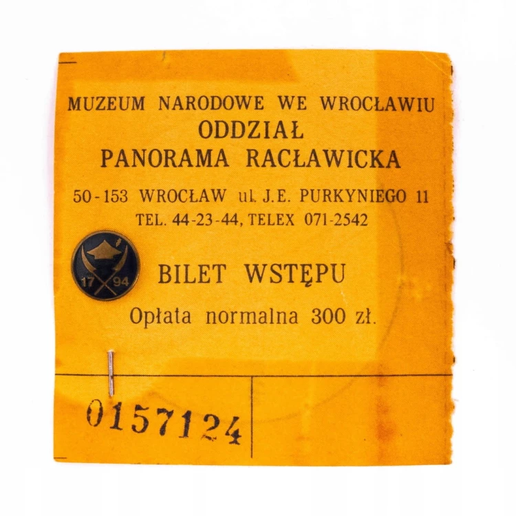 ODZNAKA + BILET WSTĘPU DO MUZEUM NARODOWEGO, WROCŁAW 1985