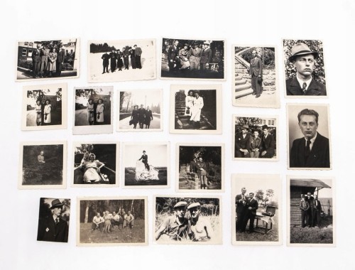 ZESTAW STARYCH FOTOGRAFII RODZINNYCH - POLACY NA WYGNANIU W NIEMCZECH II WŚ