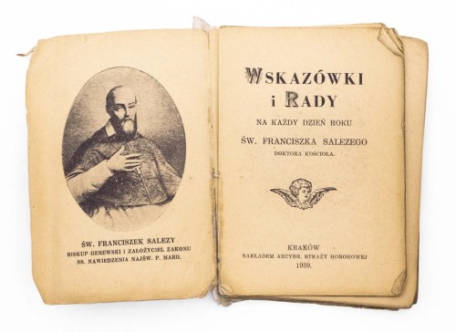 STARA KSIĄŻKA WSKAZÓWKI I RADY ŚW. FRANCISZKA SALEZEGO, KRAKÓW 1939