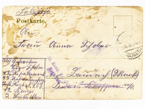 STARA POCZTÓWKA ŚWIĄTECZNA - SZOPKA BOŻONARODZENIOWA STEMPEL WOJSKOWY 1915