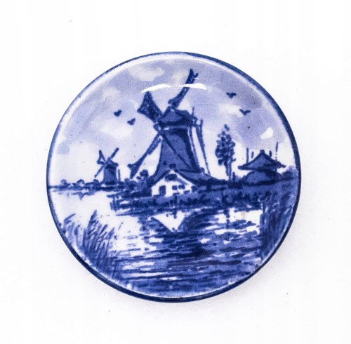 STARY CERAMICZNY TALERZYK WIATRAK, DELFT HOLANDIA