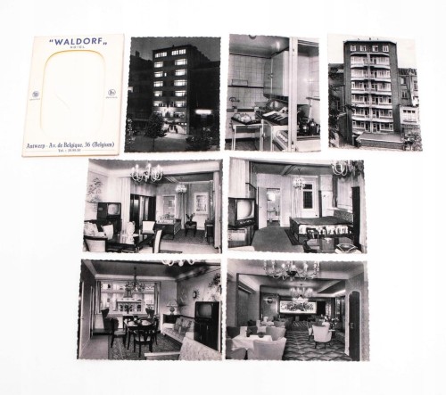ZESTAW STARYCH POCZTÓWEK HOTEL WALDORF, ANTWERPIA BELGIA