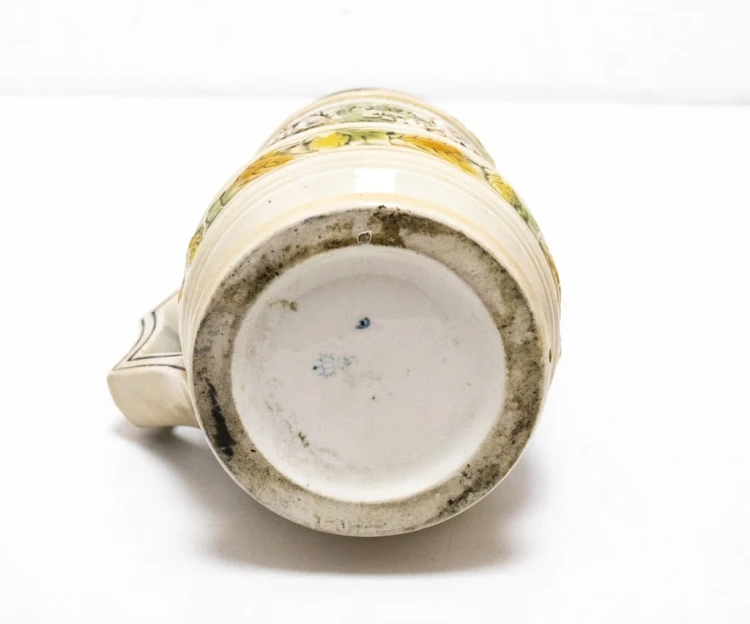 STARY CERAMICZNY KUFEL NIEMIECKI Z POKRYWĄ SITZENDORF