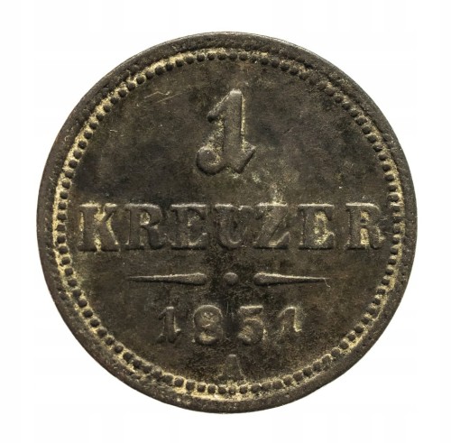Austria, Franciszek Józef I 1848 - 1916, 1 krajcar 1851 A, Wiedeń