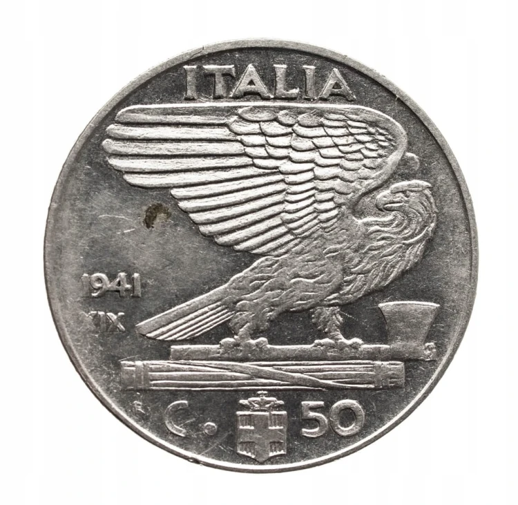Włochy, Wiktor Emanuel III 1900-1943, 50 centesimi 1941 r, st.2-