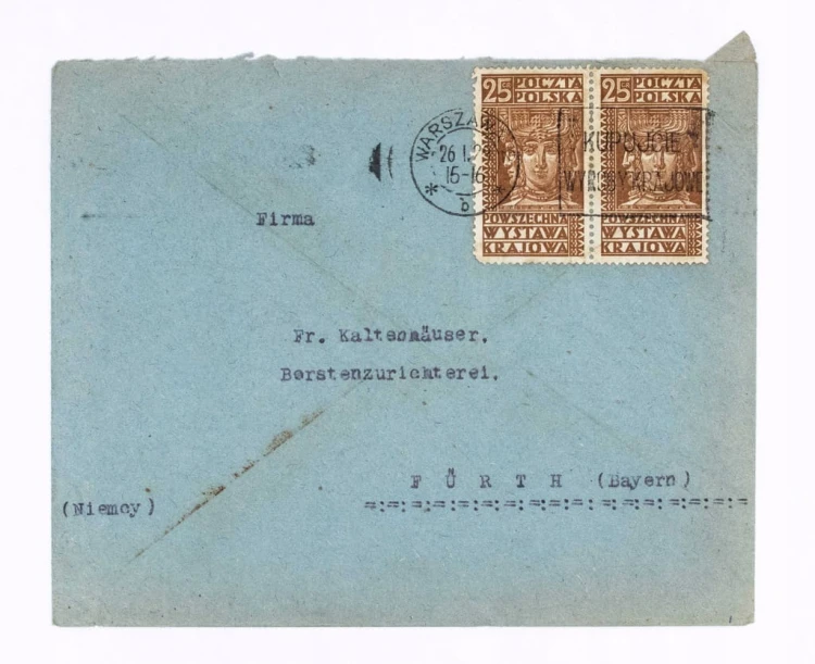 STARA KOPERTA LISTOWA - I. NASIBIRSKI, ULICA ŻELAZNA 64, WARSZAWA 1929