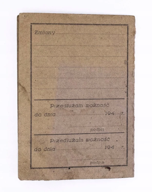 LEGITYMACJA PRZYSPOSOBIENIA WOJSKOWEGO, KATOWICE / NOWA WIEŚ / LWÓW 1948
