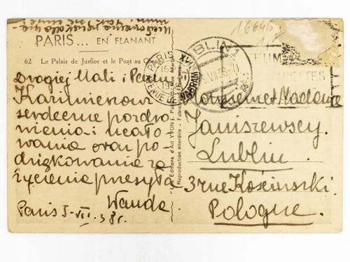 PARYŻ - PAŁAC SPRAWIEDLIWOŚCI I MOST WYMIANY FRANCJA / LUBLIN 1938