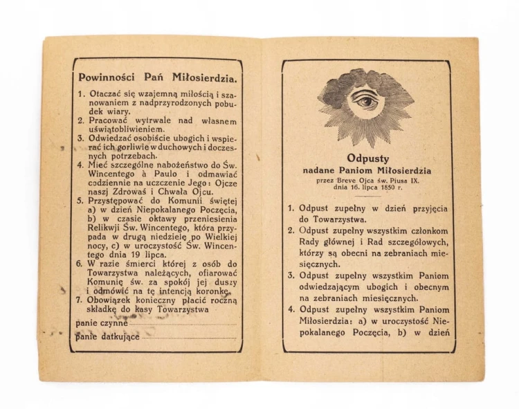 KSIĄŻECZKA TOWARZYSTWO PAŃ MIŁOSIERDZIA ŚW. WINCENTEGO A PAULO, POZNAŃ 1926