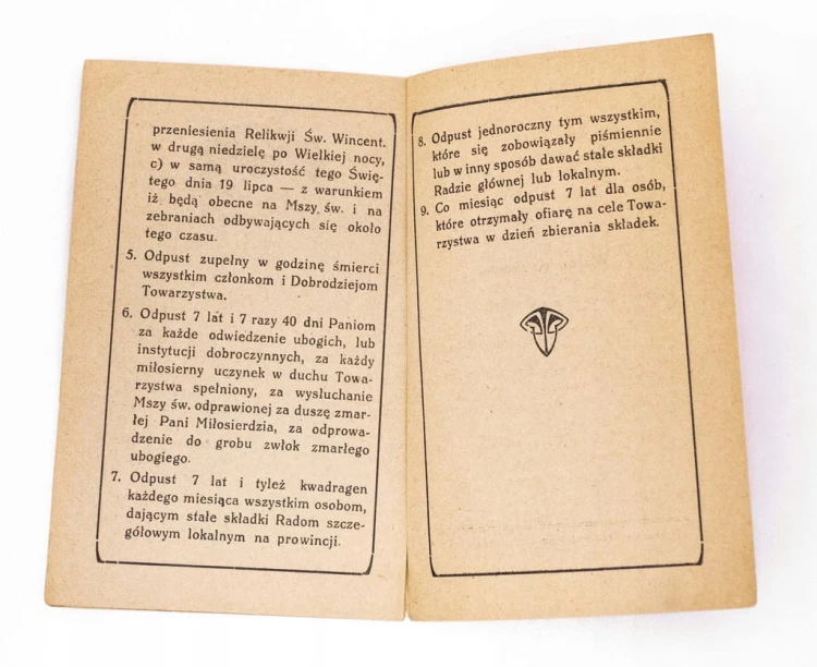 KSIĄŻECZKA TOWARZYSTWO PAŃ MIŁOSIERDZIA ŚW. WINCENTEGO A PAULO, POZNAŃ 1926
