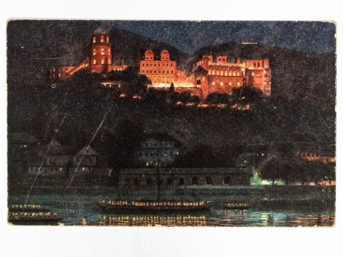 HEIDELBERG - ZAMEK HEIDELBERG NOCĄ NIEMCY PRZEDWOJENNA