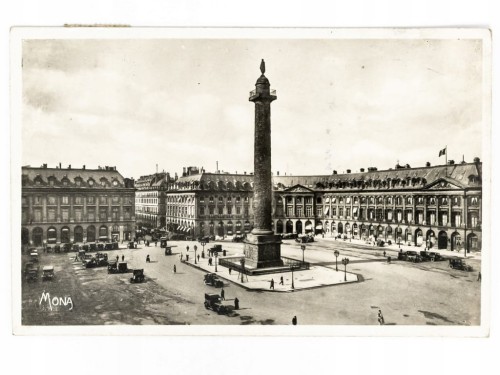 PARYŻ - PLAC I KOLUMNA VENDOME Z POMNIKIEM NAPOLEONA FRANCJA / POZNAŃ 1936