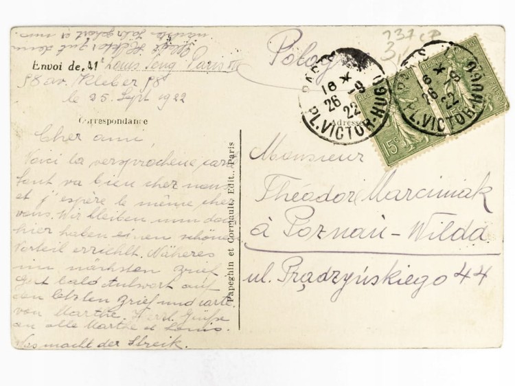 PARYŻ - MOST ALEKSANDRA III NAD SEKWANĄ FRANCJA / POZNAŃ-WILDA 1922
