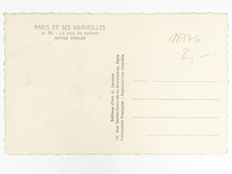 PARYŻ - ULICA LA RUE DE RIVOLI FRANCJA LATA 30. / 40. XX W.