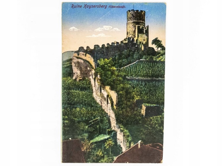 KAYSERSBERG - RUINY ZAMKU KAYSERSBERG FRANCJA / PSARY 1947