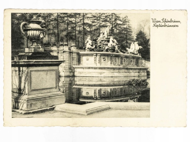 WIEDEŃ - FONTANNA NEPTUNA PRZ PAŁACU SCHÖNBRUNN AUSTRIA / POZNAŃ 1935
