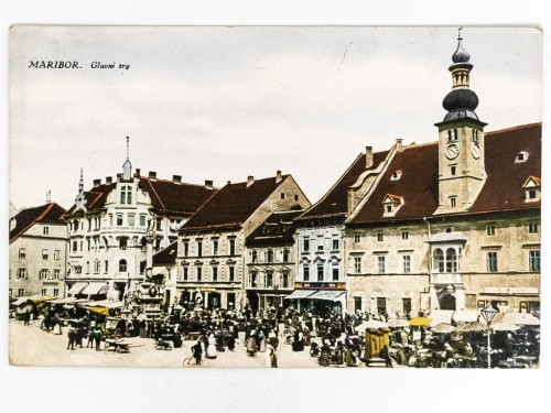 MARIBOR - PLAC GŁÓWNY Z RATUSZEM SŁOWENIA / ZAGRZEB 1928