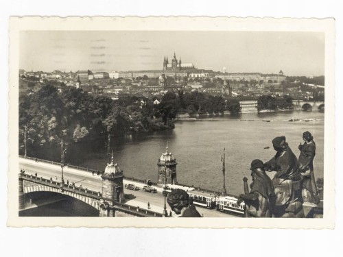 PRAGA - MOST LEGII, WIDOK NA ZAMEK PRASKI CZECHOSŁOWACJA / POZNAŃ 1938